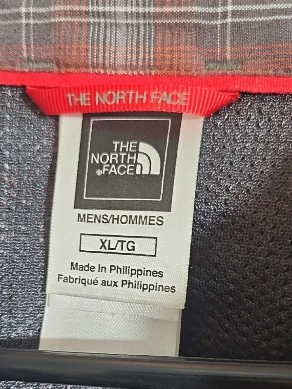 The North Face Men's Plaid Button-Down Shirt in Maroon and Gray